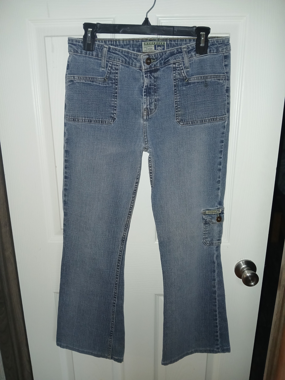 Vintage L.e.i. Jeans Juniors Blue Y2K Bootcut Workwear Measurements In Pics
